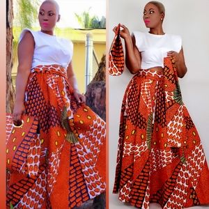 African print maxi skirt set